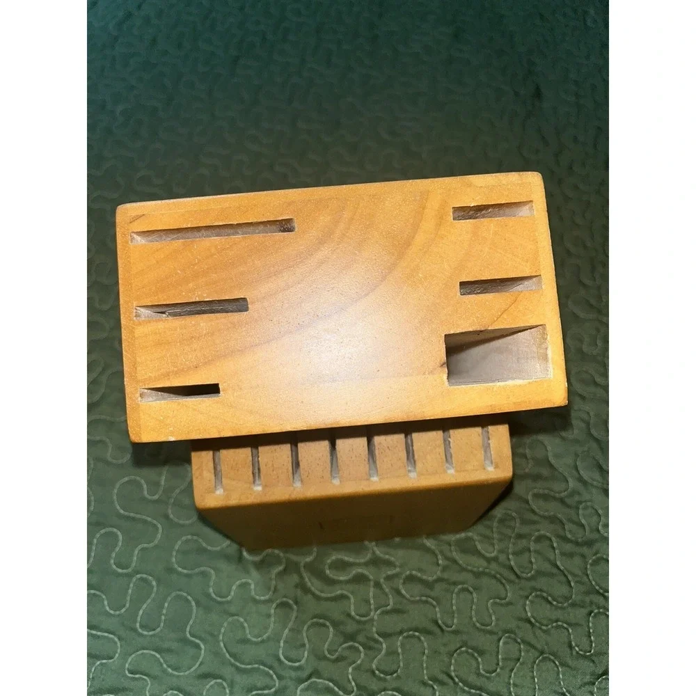 Chicago Cutlery Wood Knife 14 Slot Storage Holder BLOCK ONLY Light Wood‎
